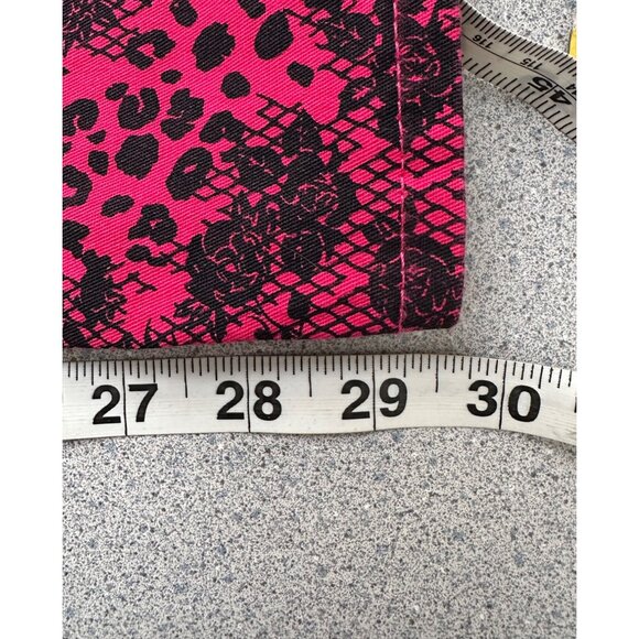 Glo Oralie Low Rise Jegging Juniors Medium Pink Floral Cheetah Print Vintage Y2k - Picture 10 of 10